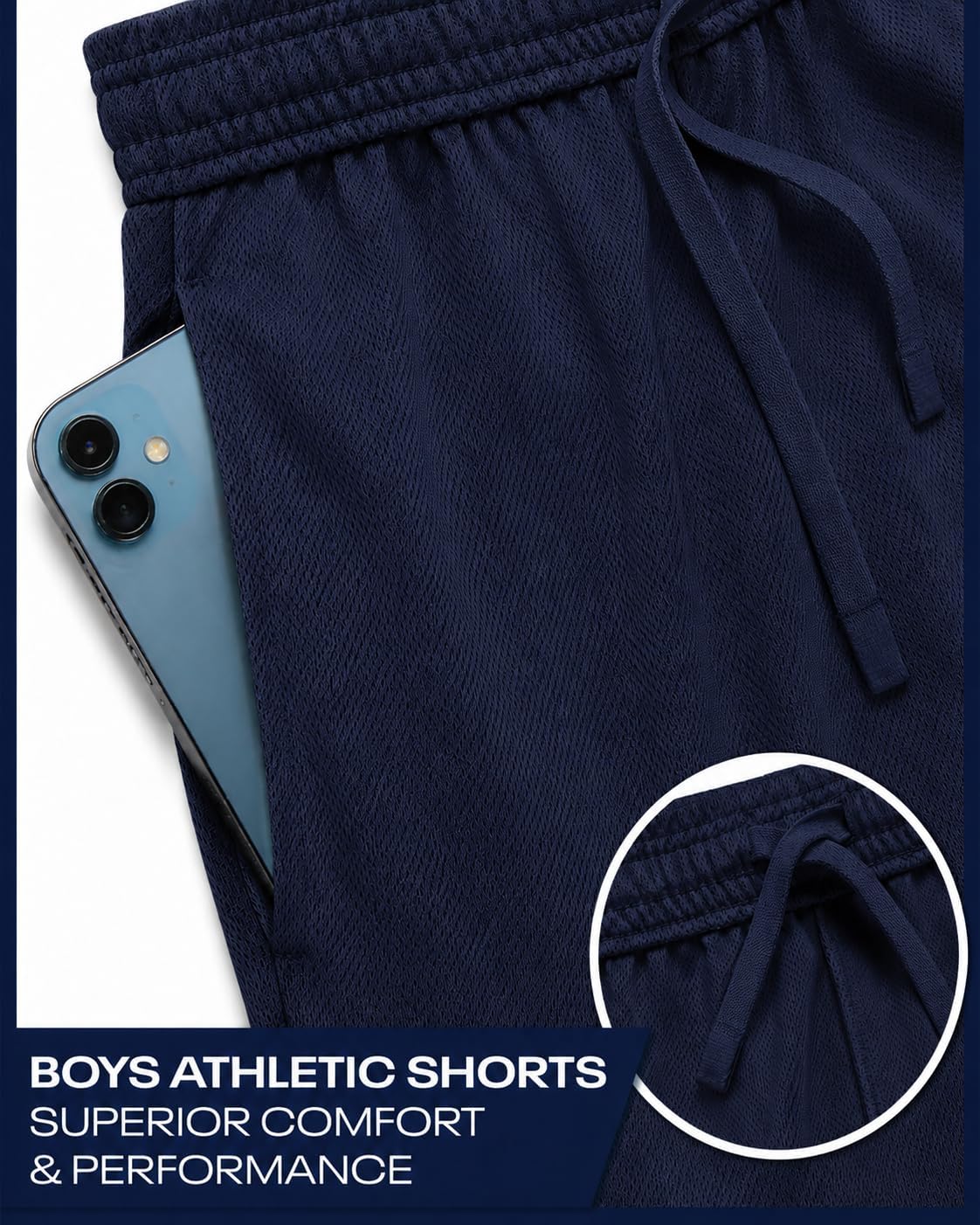 Reebok Boys Athletic Shorts - 1 Pack or 2 Pack Breathable Mesh Athletic Shorts for Boys for Basketball Running and Play