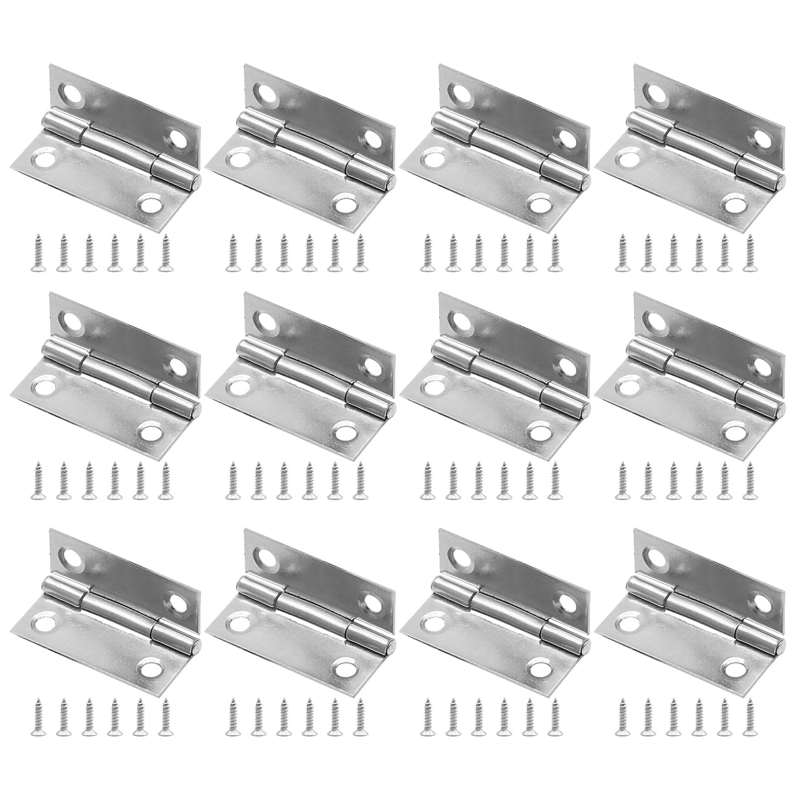 Mini Butt Hinges - 12 Pack Stainless Steel -8