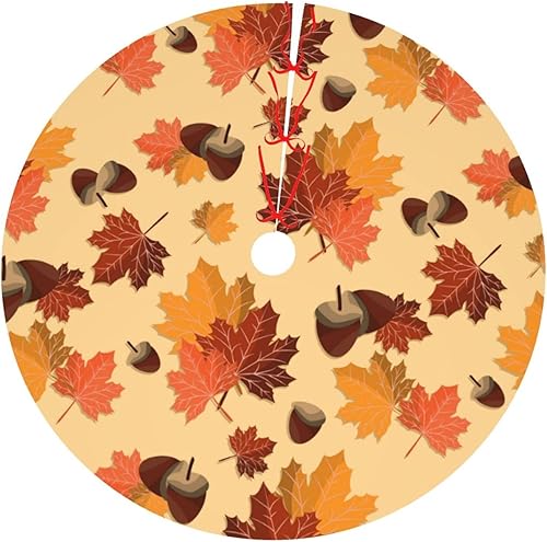 Cosecha de otoño, otoño, hoja, nuez, 36 pulgadas, falda de árbol de Navidad, tapete divertido para decoración de fiesta, suministros para Navidad,