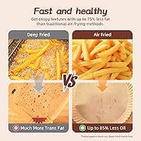 Vista 2 de Freidora de aire digital grande de 6.0 cuartos de galón con ventana para uso en cocina, antiadherente fabricada sin PFAS, pantalla táctil, 400F