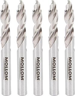 MOLLOM Brocas piloto escalonadas, 5 unidades para sierra de agujero de carburo, broca central para metal, acero, hierro, m...