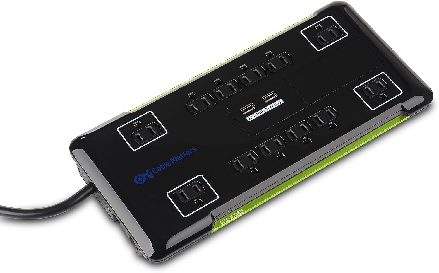 Cable Matters 12 Outlet Surge Protector Power Strip with USB Dual Port 2.1 Amp Charging