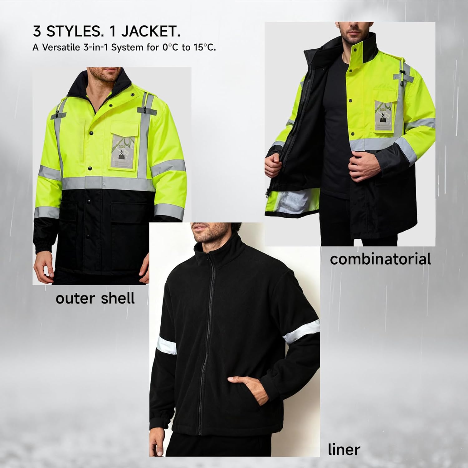Hi Vis Rain Coat for Men, Safety Jackets for Men& Women - Image 4