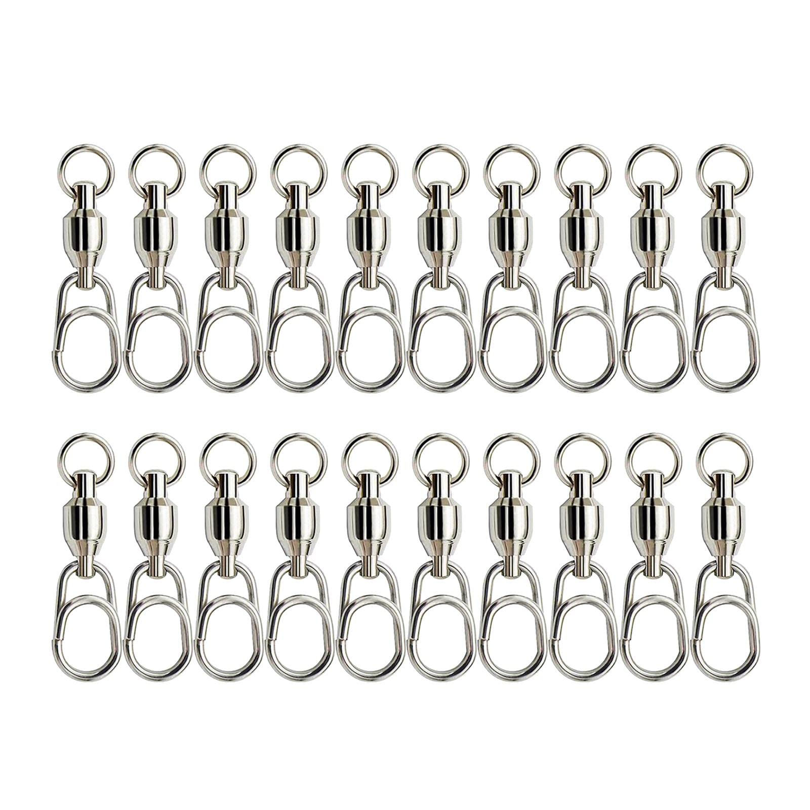 UJEAVETTE® Ball Bearing Fishing Swivel with Snap Clip Stainless Steel Connector Tackle 2-image-38