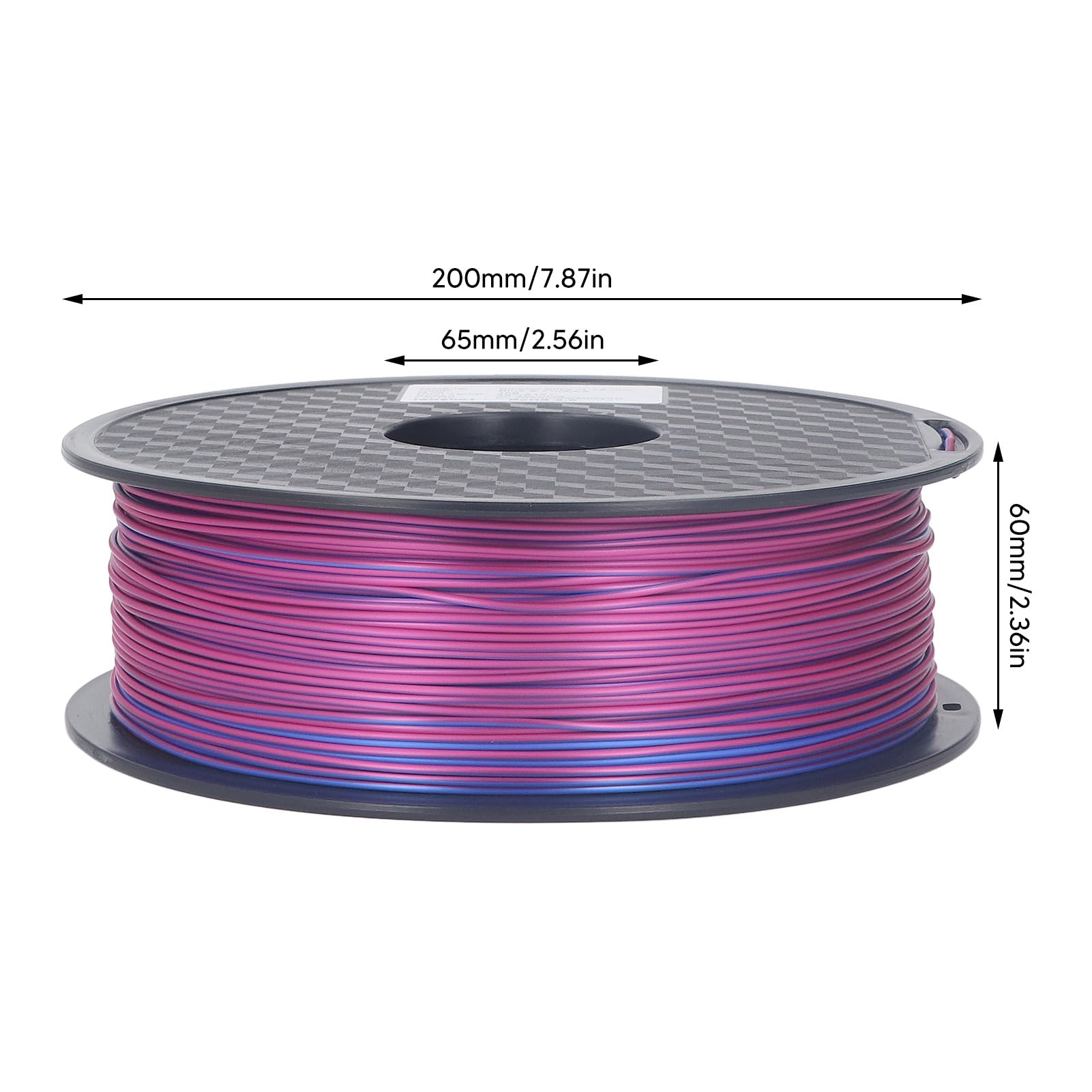 Zweifarbiges PLA-3D-Drucker-Filament, Farbwechsel von Blau zu Rot, Seidenfinish, kein Verziehen, glatte Extrusion, kompatibel mit den meisten 3D-Druckern