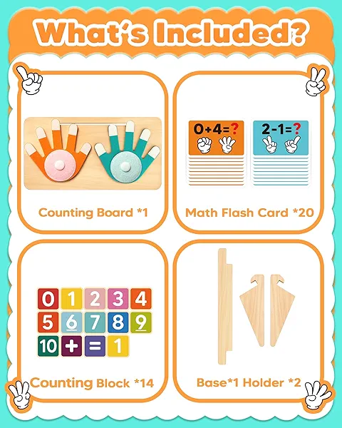Number Counting Blocks Toys for Kids, Montessori Educational Toys for 3 4 5 Year Old Boys Girls Birthday Gifts, Toddler Preschool Learning Activities, Math Manipulatives Learning Counting Toy for 3-5