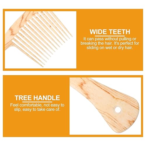 Miniatura 2 de Peine para el cabello Peine para el cabello, champú masajeador del cuero cabelludo, peine desenredante de madera, peine para barba afro, peine de