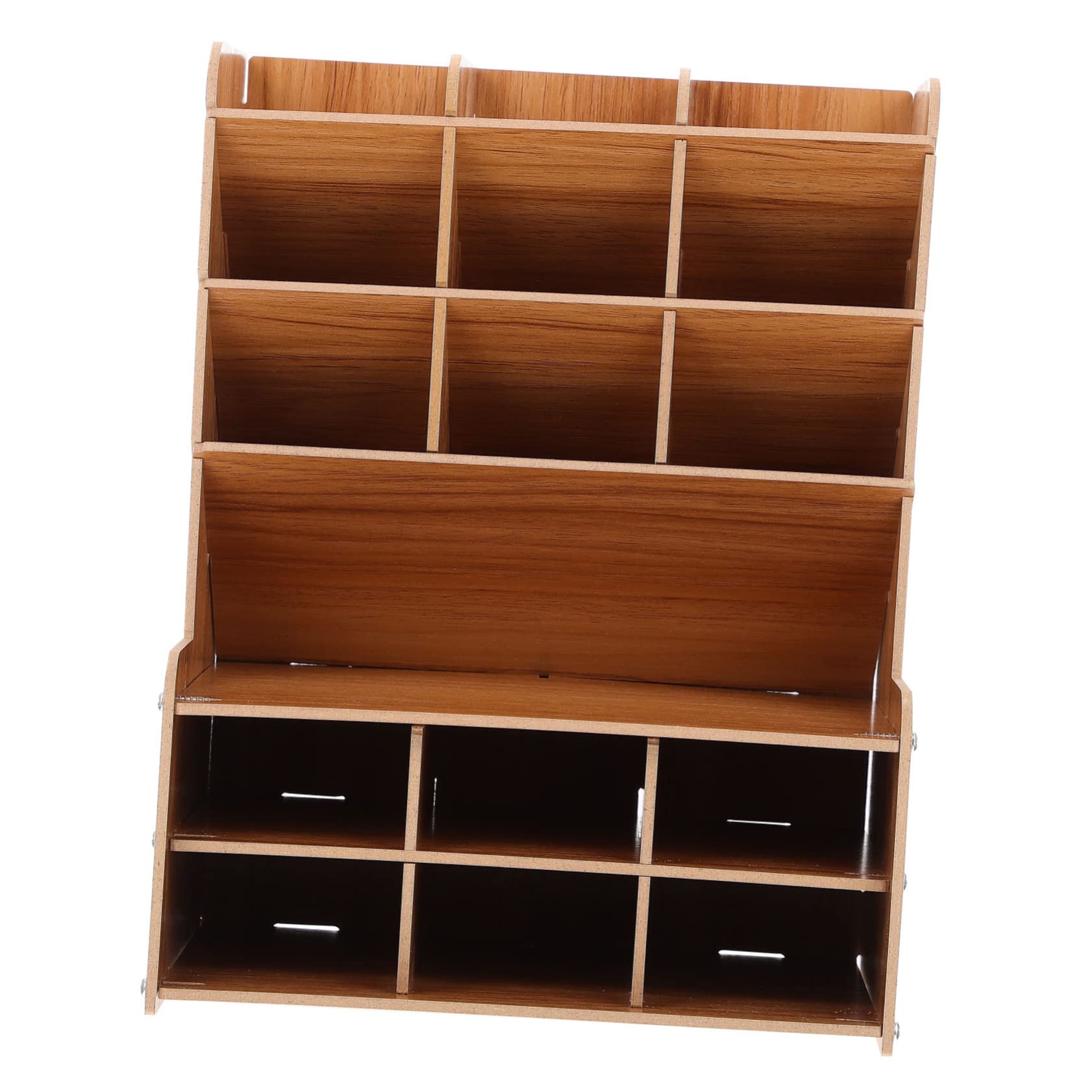 Organizzatore da Scrivania in Legno Robusto e Liscio, Portapenne e Porta Documenti Compatto per Ufficio e Organizzare Scrivania Design Semplice e Funzionale