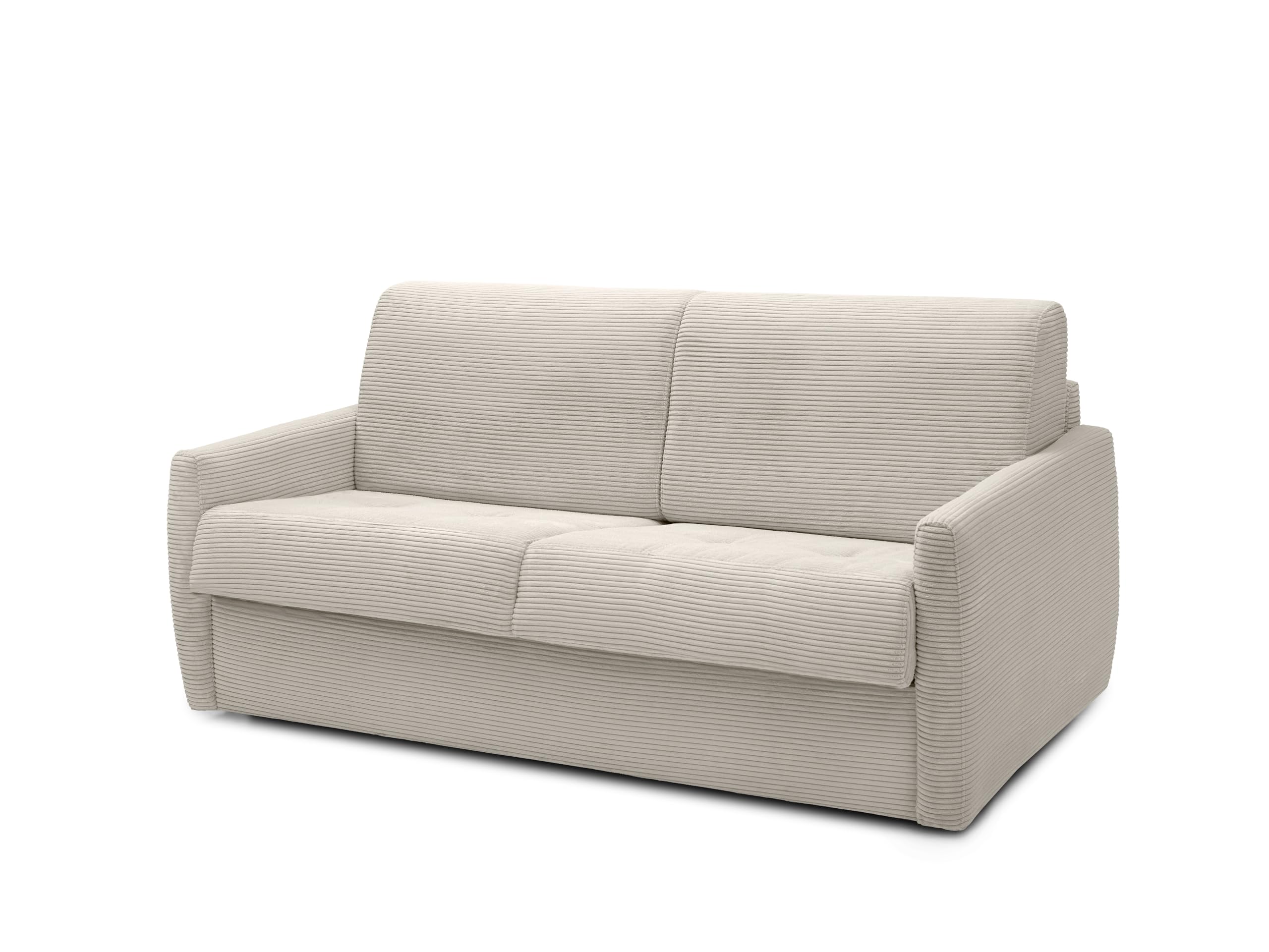 Divano Letto Puma 3 Posti Struttura in Metallo e Legno Imbottitura in Gomma di Poliuretano Rivestimento in Tessuto Rete Elettrosaldata ad Apertura Rapida Materasso 140x190 H14 Ivory