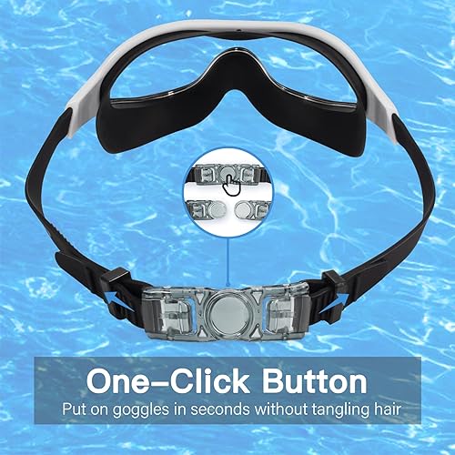 Miniatura 5 de Keary Paquete de 2 gafas de natación para adultos y jóvenes con junta de silicona suave, protección UV antivaho sin fugas, gafas de visión clara