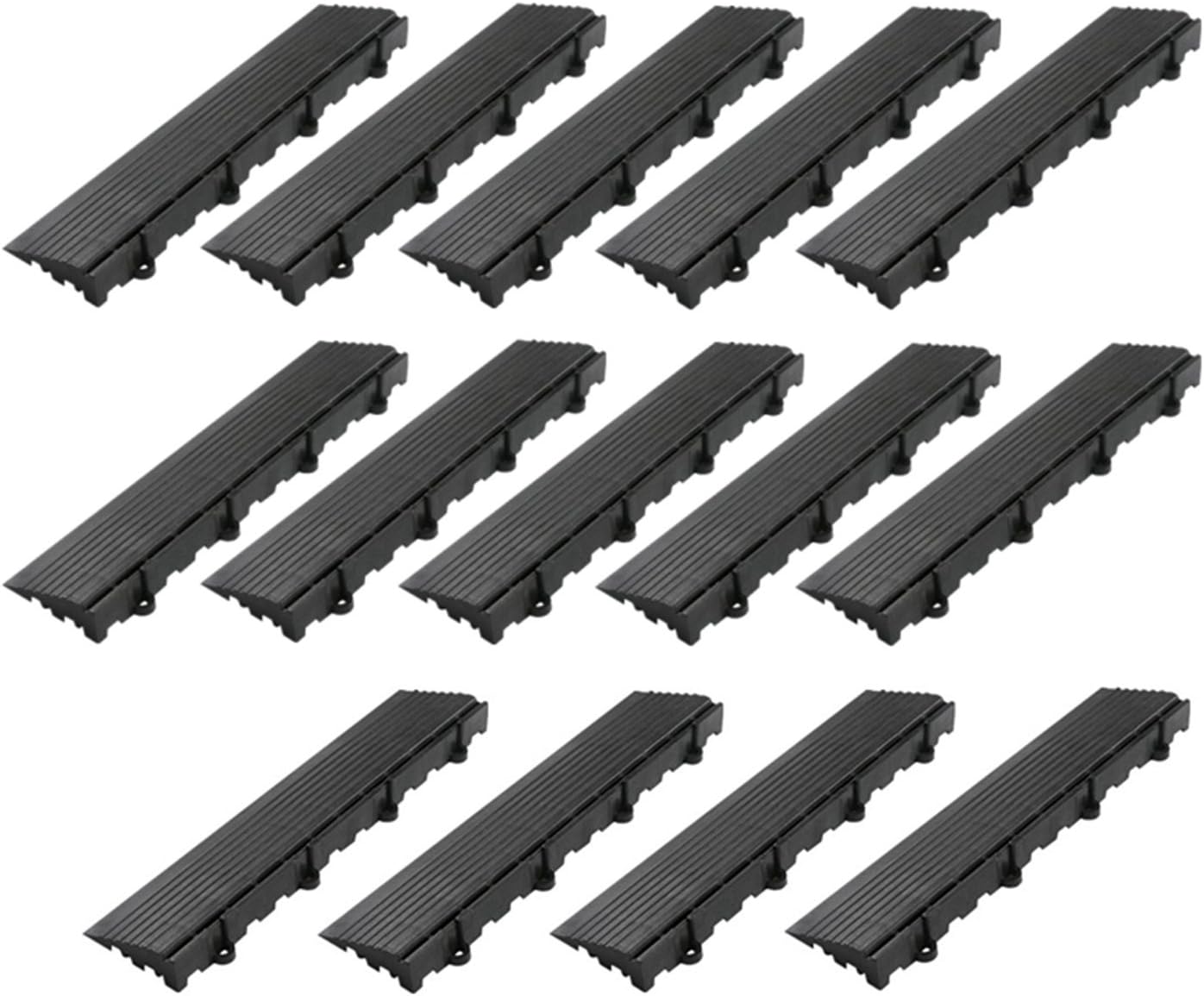 BodenMax BD9011-M Edge and Corner Pieces, Side Panels Black, 14 Seitenteile Gerade mit Öse