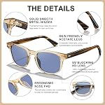 CARFIA Modern Retro Small Face Polarized Sunglasses for Men Classic Square Hand-crafted Acetate Frame CA2132