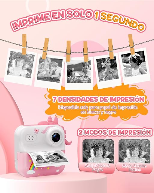 Foto 6 de 8 de ElecMoga Camara Fotos Infantil Instantanea, 2.4'' HD 1080P Camara Digital