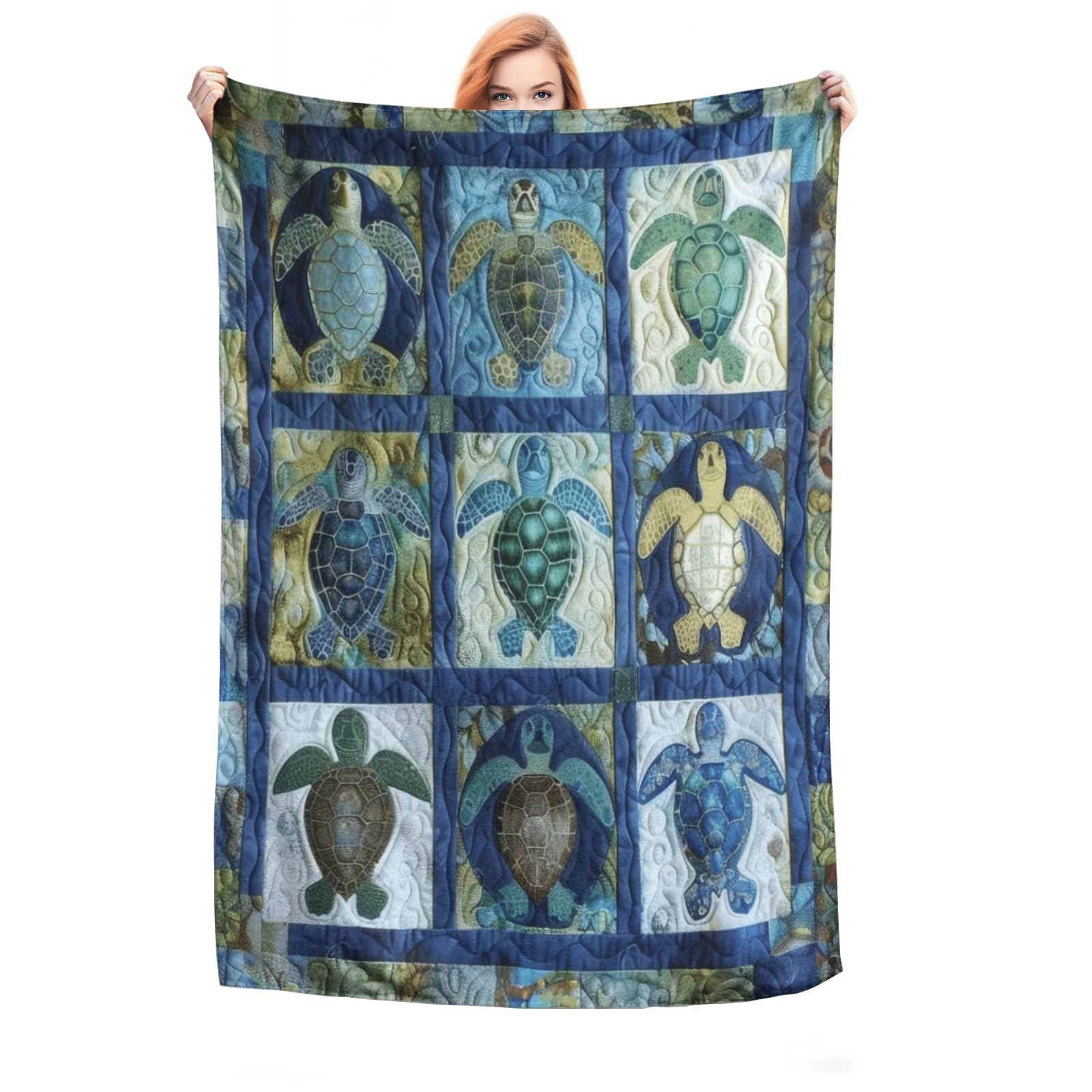 Yuaoeur Turtle Blanket - Thick And Warm, Fluffy Flannel & Soft Blankets For Bed And Couch Throw Size 125Cm X 150Cm