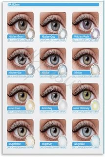 Color Contact Lens Guide Beauty Salon Poster (6) Canvas Painting for Living Room Bedroom Decor 08x12inch(20x30cm) Unframe-style