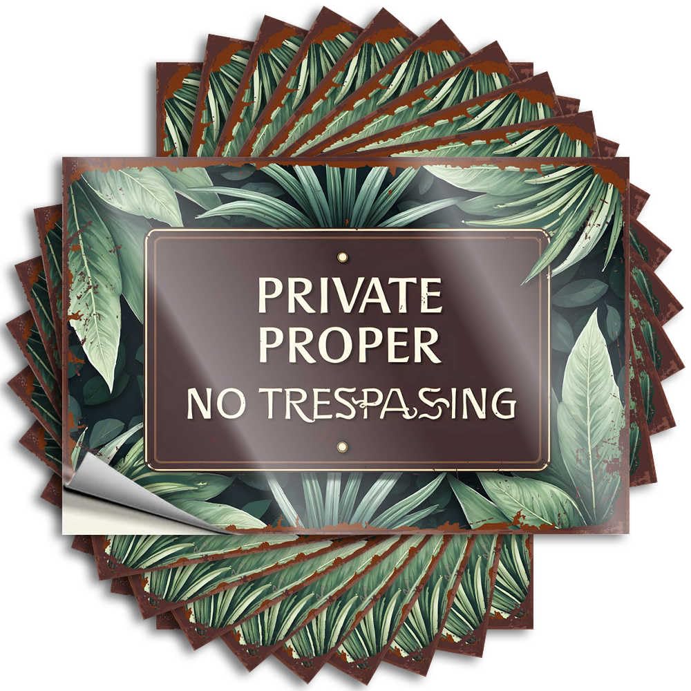 Stickers Hot Custom Stickers, Helmet Waterproof Private Property: No Trespassing Sign Amidst Lush Greenery for Hydro Flask | Encouragement Vinyl Decals for Science Holiday Gift(6X9CM)