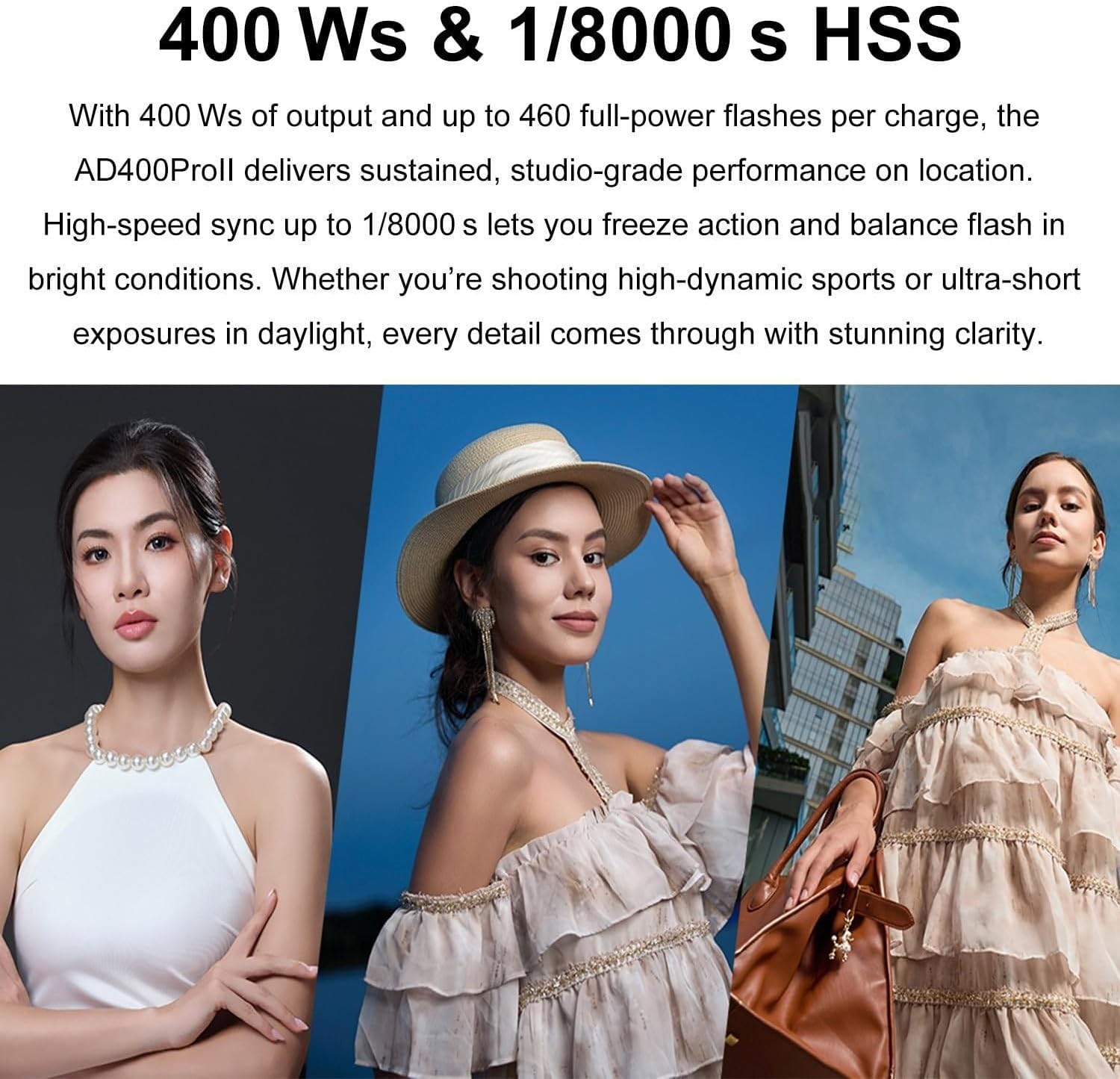GODOX AD400Pro II Outdoor Flash with Godox Softbox 80cmX80cm /32" X32+2.8M Heavy Duty Light Stand and Carry Bag for Canon Sony Nikon Fujifilm Olympus Panasonic,21.6V/2600mAh Battery,0.01~1s Recycle