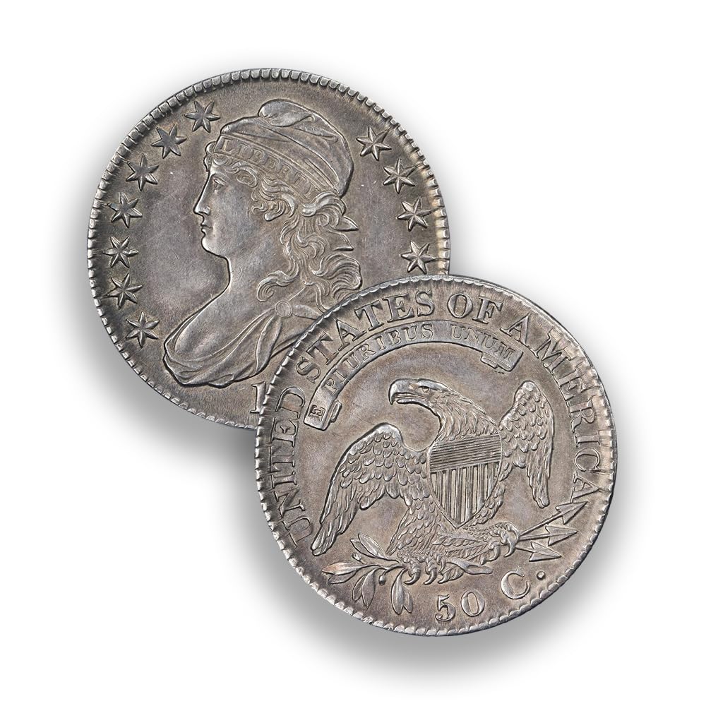 1813 Capped Bust Half Dollar, American Old Coins for Collectors, Antique Coin Collection, Lucky Commemorative Coin, Vintage Gifts
