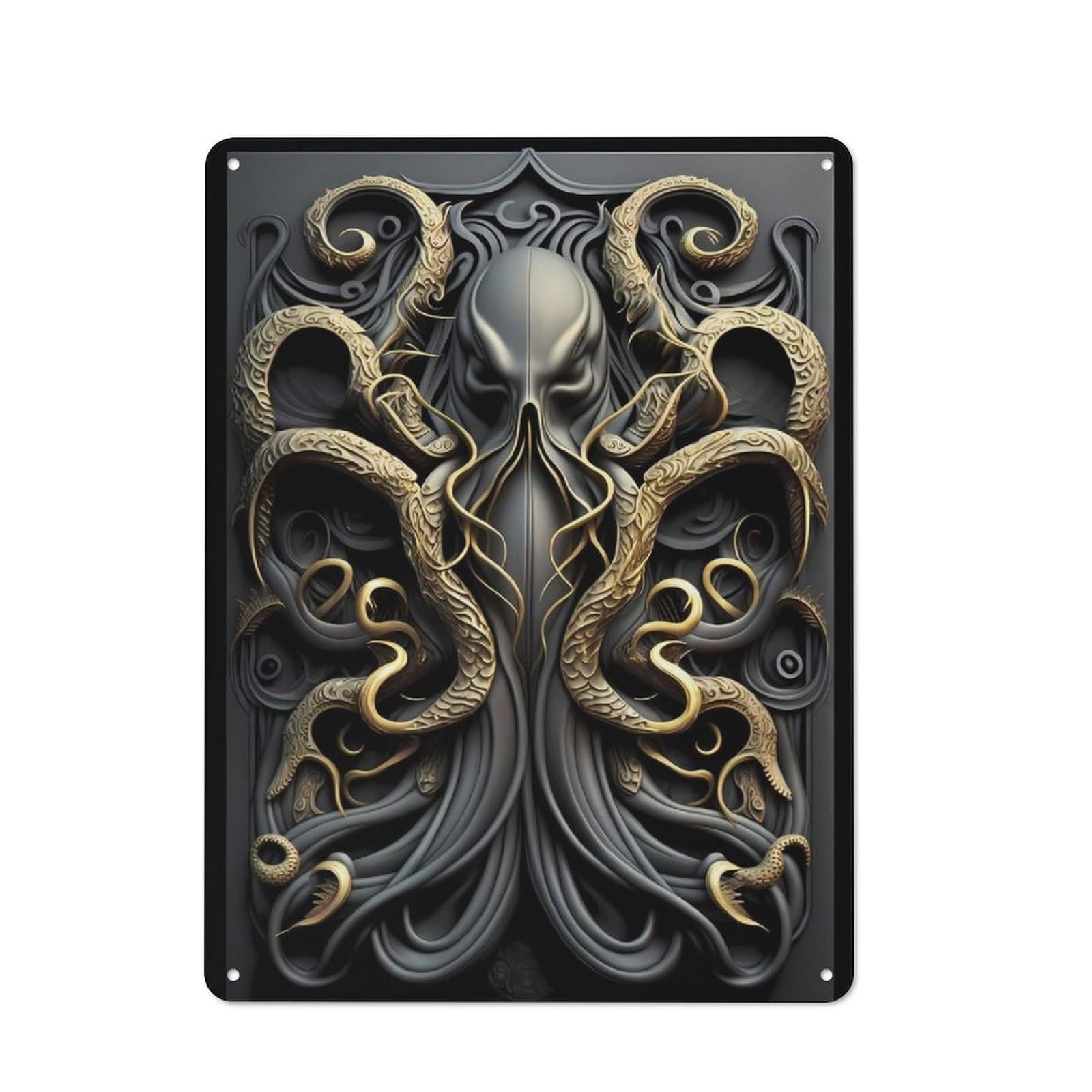 Junmoney Style-24 Mythology Kraken Monster Vintage-Inspired Tin Sign 40X30cm For Pub Or Café, For Vintage Wall Decor Fans, For Home Office And Studio Walls