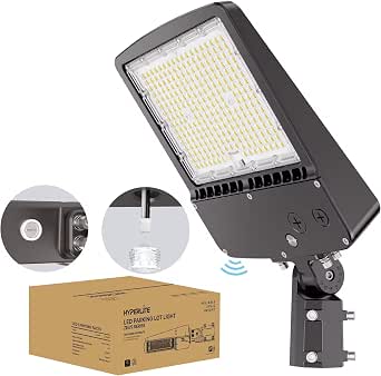 HYPERLITE LED Parking Lot Lights Outdoor - 200W 30000LM Dusk to Dawn LED Parking Lot with Slip Fitter - 5000K UL Listed IP65 Waterproof Outdoor Commercial Area Lighting for Driveways Sport Barn