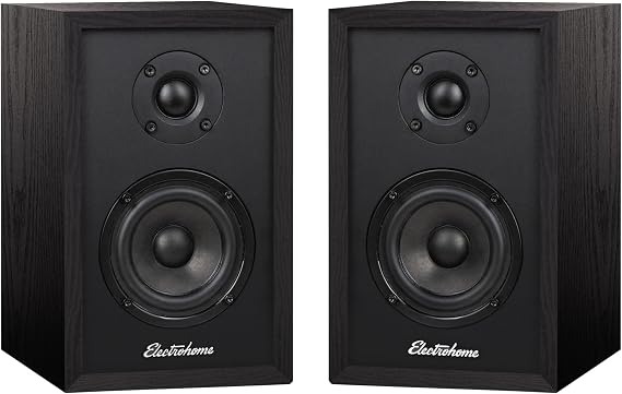 Electrohome Berkeley 2.0 Stereo Powered Bookshelf Speakers with Built-in Amplifier and 3 Drivers for Turntable, TV, PC and Wireless Music Streaming Featuring Bluetooth 5, RCA and Aux (EB20B)