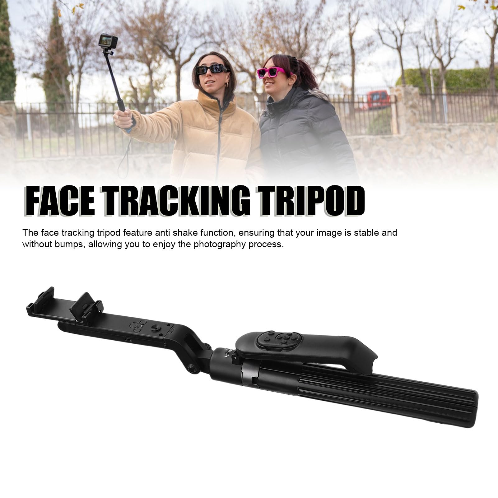 Generic Treppiede con Tracciamento Automatico del Viso, Stabile, Anti-shake, Allungabile, per Selfie, per gli Appassionati di Fotografia, in Lega di Alluminio ABS, per Varie Scene
