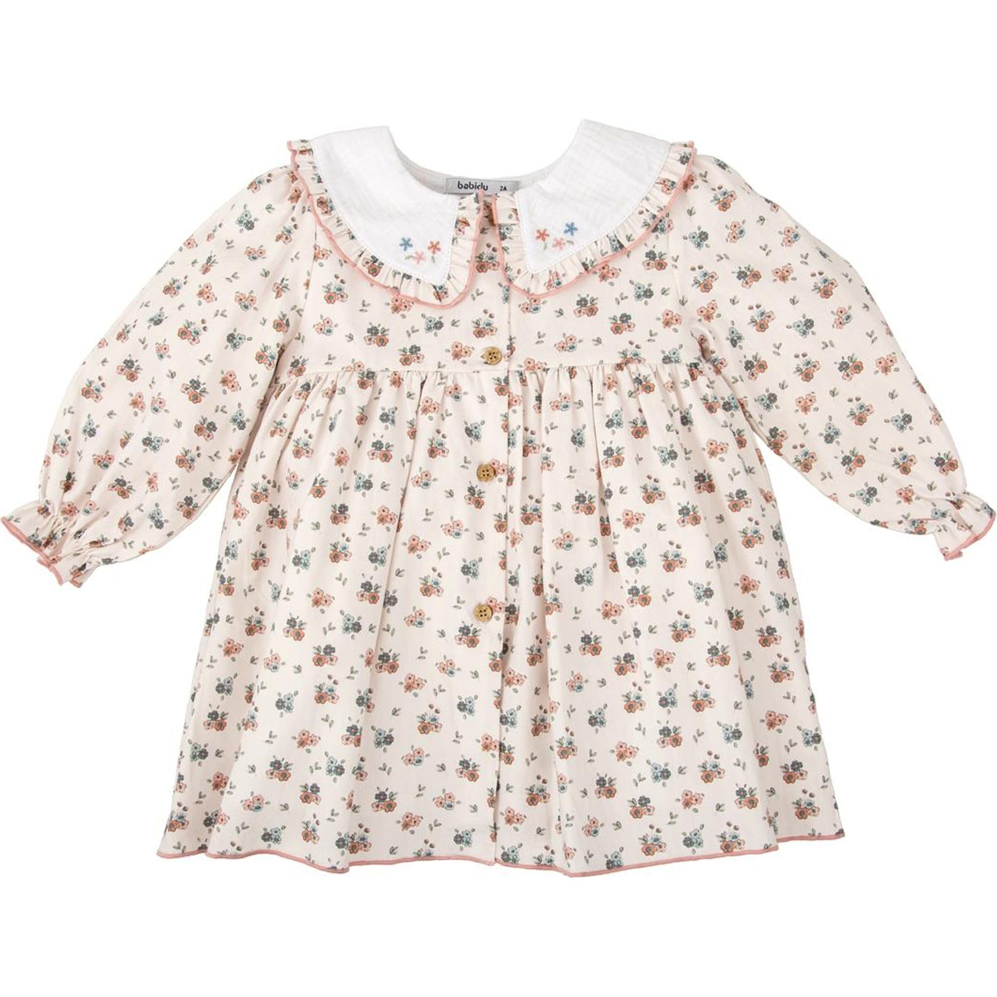 BABIDU Vestido Niña Manga Larga, Algodón Suave y Transpirable, Diseño Cómodo para el Día a Día o Eventos, Infantil