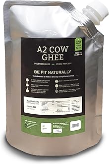 LeOrganics A2 Cow Ghee 1000 ml Refill Pouch Pack | 5000 year old Vedic Bilona Method | Curd - Churned l 5 Step Vedic Process | Malai Madu Cow - Pure Indian breed | Free Grazing Cows | GMO FREE | | Lab Certified l Hygenic condition and International packaging
