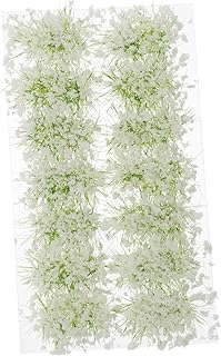 TOYANDONA 1 Box Grass Shed Artificial Shrubs Flower Decorations Outdoor Fake Grass DIY Miniature Grass Flower Cluster Grass Tufts Grass Miniature Model Plastic Resin White Sand Table Bushes