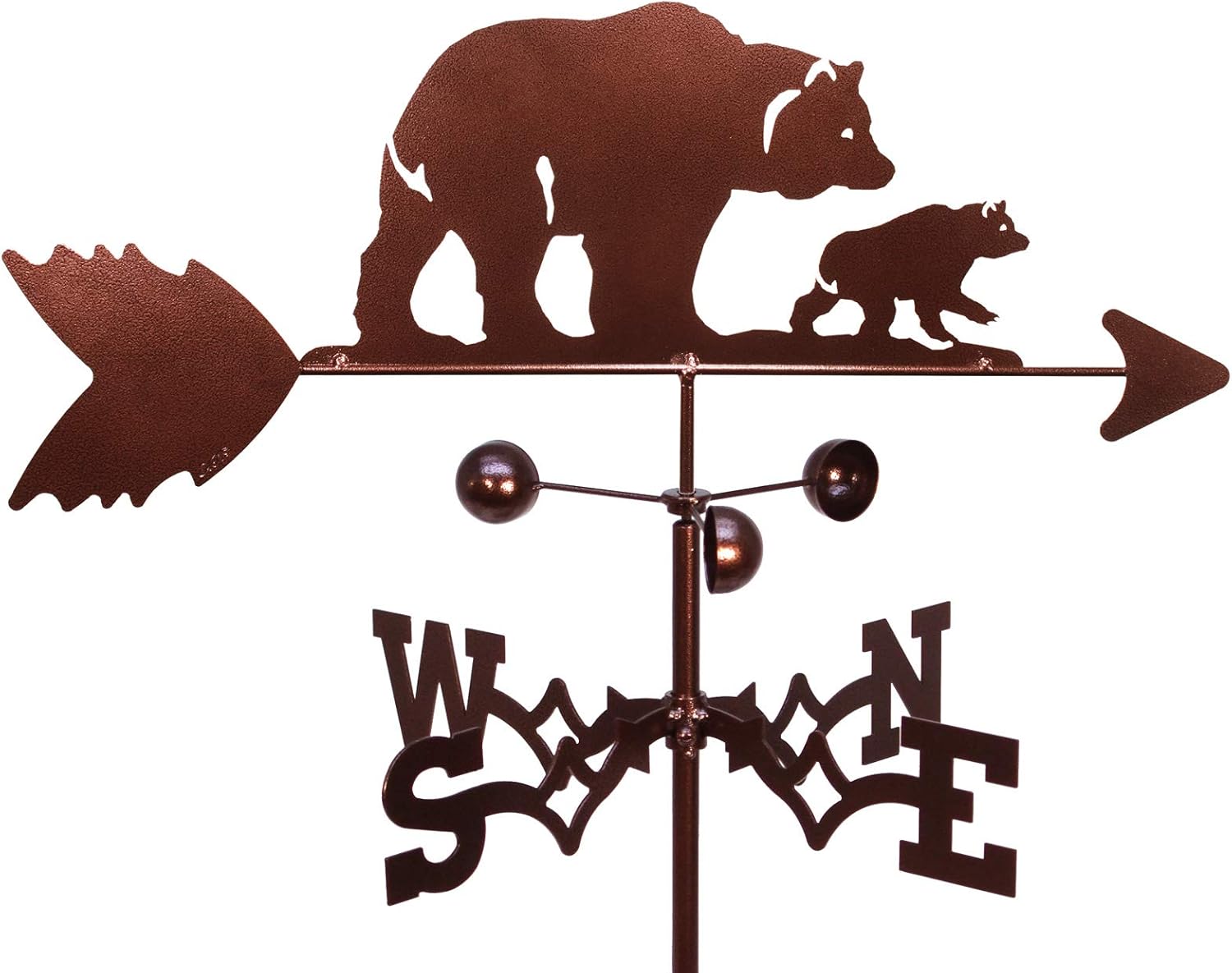 SWEN Products Bear & CUB Weathervane (Adjustable Mount Included)