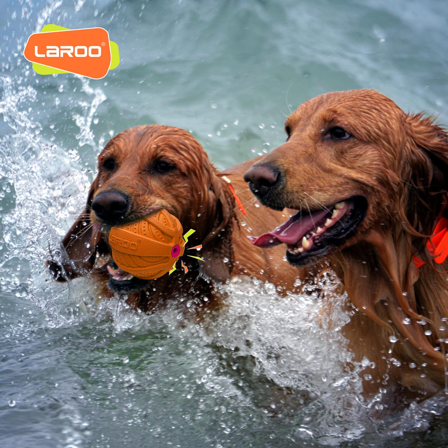 LaRoo Balle Chiens Couineuse, Jouet pour Chien Indestructible, Balle pour  Chiens en Caoutchouc Naturel, Flottant sur l'eau Jouet Chien pour Petits