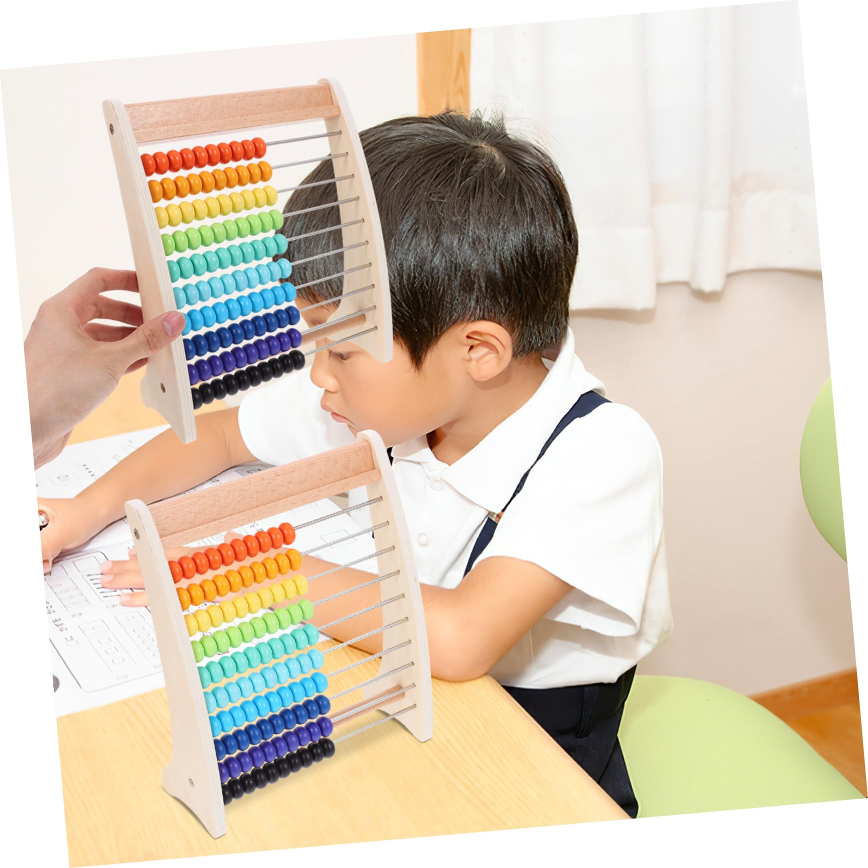 Hemobllo Abaco Didattico 13 File in Legno e Metallo per Bambini | Esercizi di Calcolo e Movimenti Fini, Adatto a Giochi Educativi e Compleanno