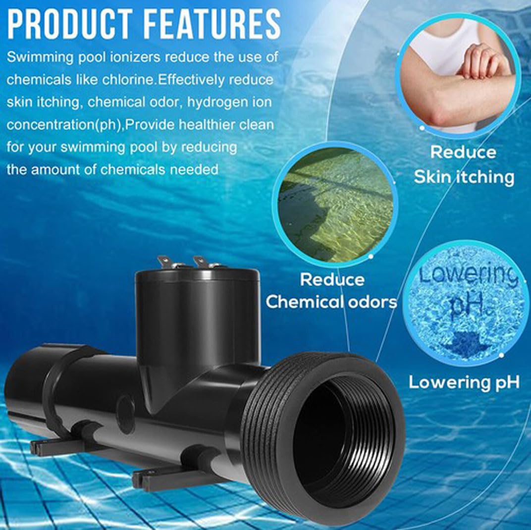 Ionizador para limpiador de piscina, 4CH4002-R, cámara de repuesto para sistema de tratamiento de piscinas híbrido, apto para piscina sobre el suelo/enterrado, bañera de hidromasaje/spa