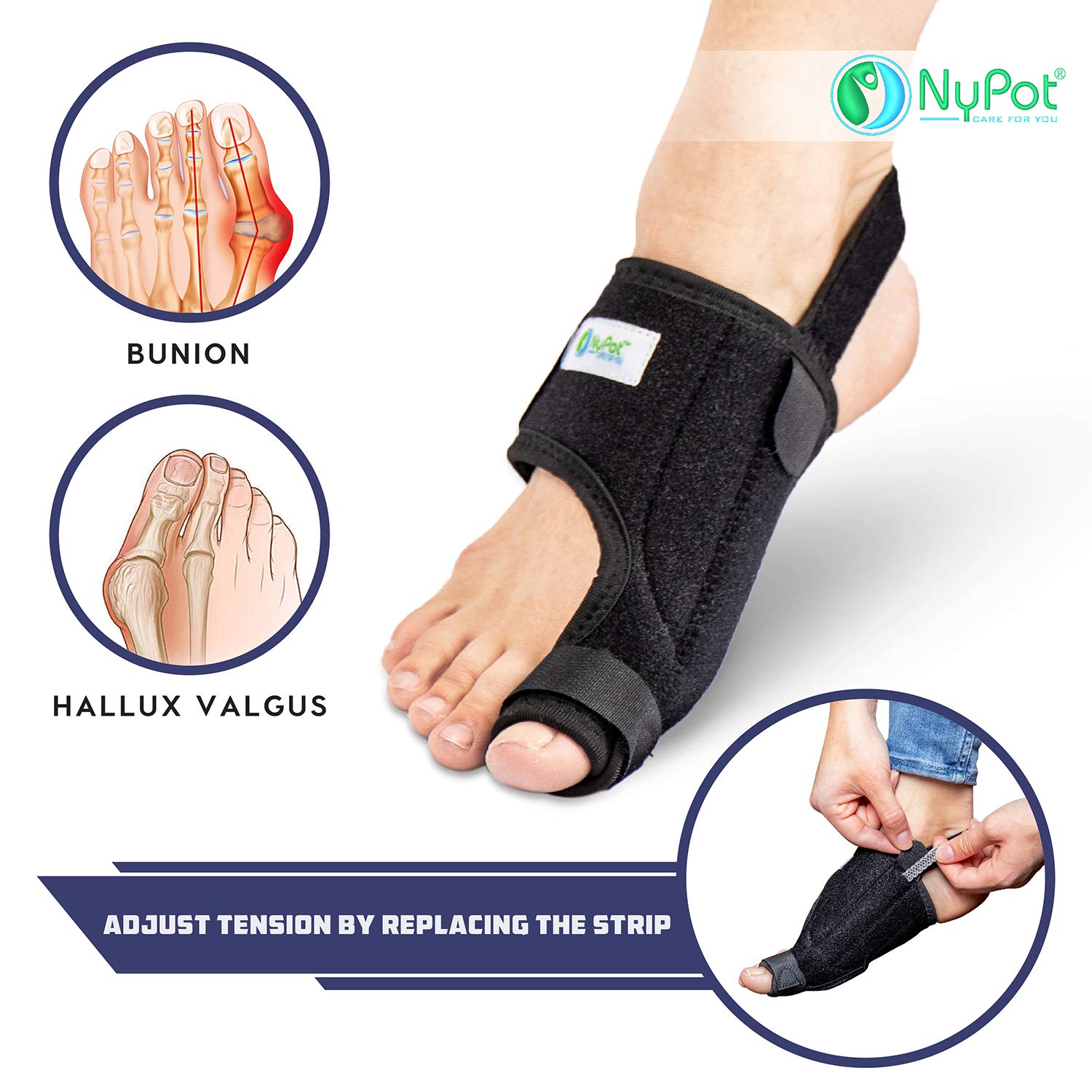 NYPOT Bunion Corrector for Women & Men Premium Bunion Splint and Big