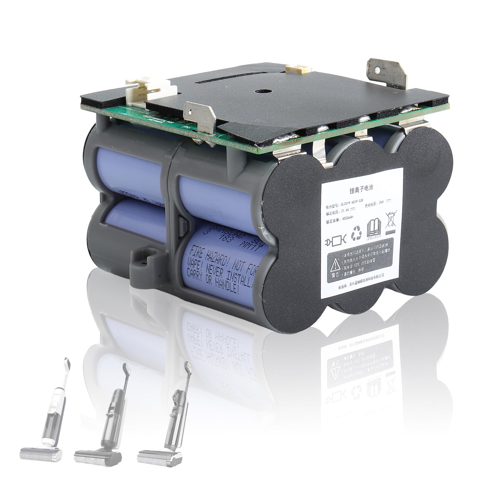 Batterie de Rechange 21,6 V/4000 mAh Compatible avec Les aspirateurs à Main sans Fil Tineco Floor One S5/S5 Pro 2/S5 Pro/Floor One S5 Smart/S5 Steam