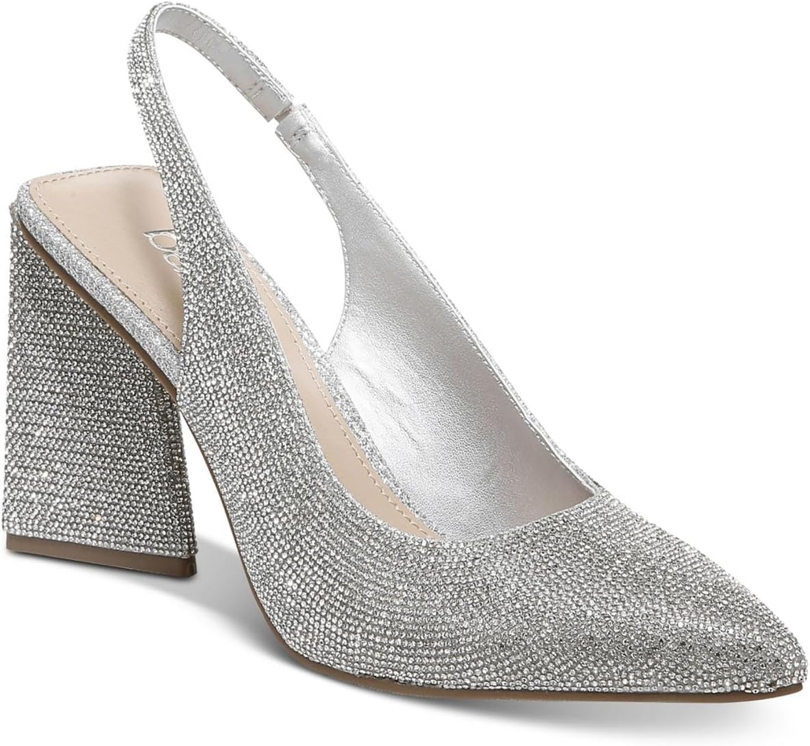 BAR III Womens Silver Cushioned Arrica Pointed Toe Sculpted Heel Slip On Dress Pumps Shoes 6 M, Grey