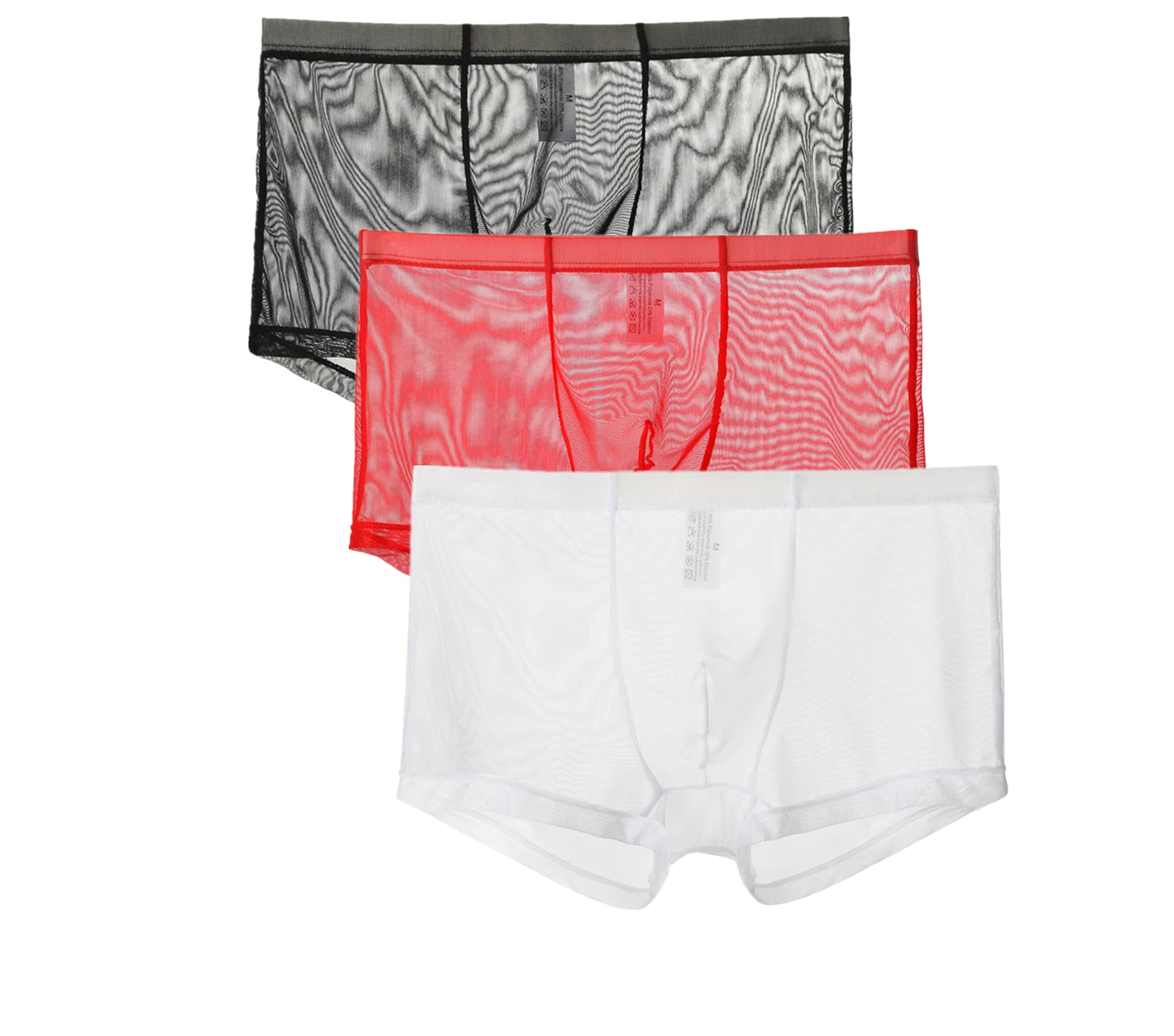 lclvld Men's Sexy Boxer Briefs Pants Sheer See Through Underpants Lingerie Sexy Transparent Underpants