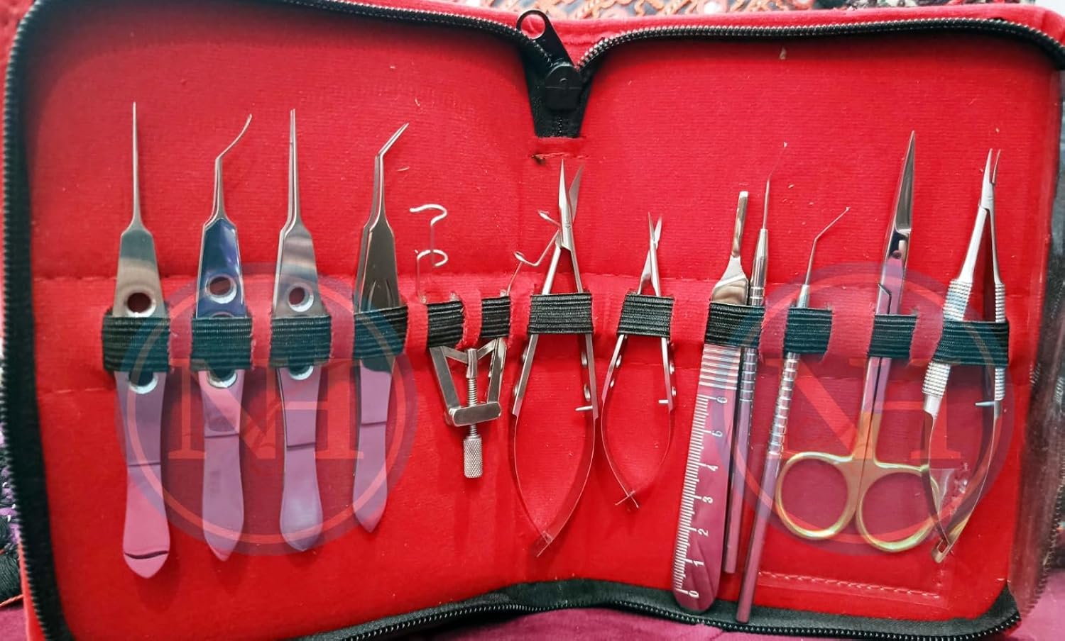 Basic Ophthalmic Set 12 PCS Stainless Steel with Leather KIT Pouch
