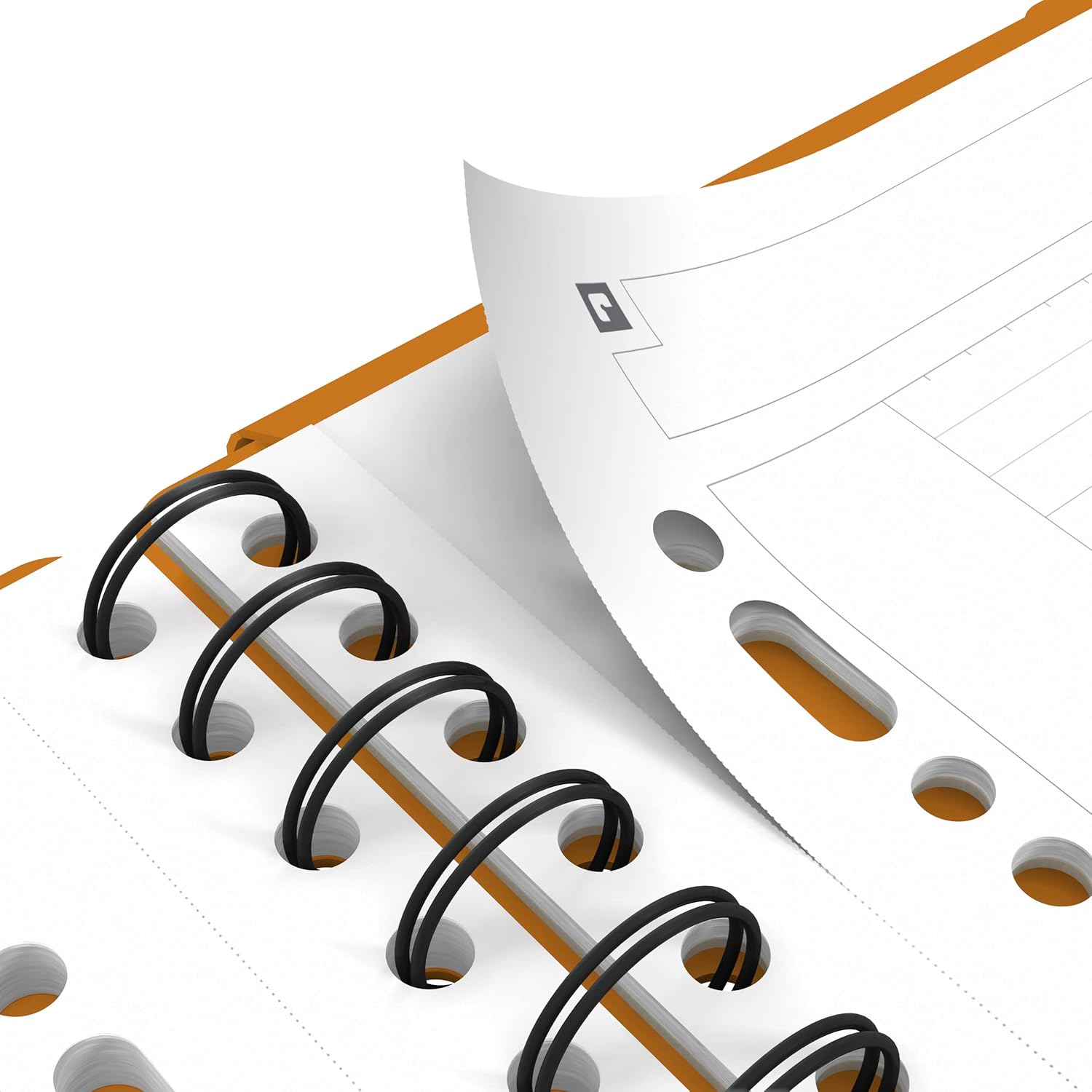 OXFORD 100103453 Meetingbook International A5 + Lined 10-Hole Punched 160 Sheets 2 in 1: College Block and Elastic Band Orange - Clever Organization for Managers and Executives