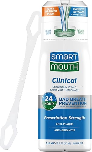 Miniatura 10 de SmartMouth DDS Enjuague bucal clínico activado con limpiador de lengua - para aliento fresco - Enjuague bucal de fuerza clínica para la salud