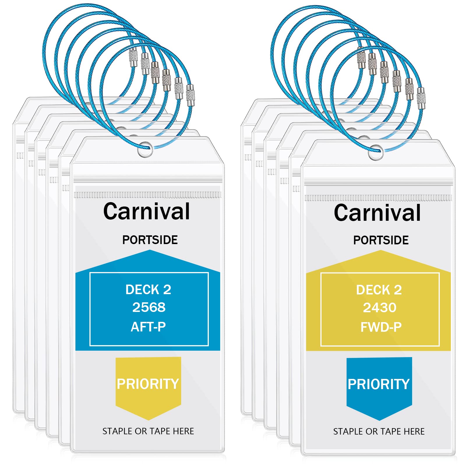 Sabary 12 Pcs Cruise Luggage Tags Holder 2025 Carnival Cruise Ship Essentials with Loop for Princess Royal Caribbean