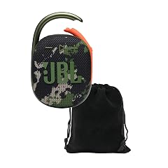 JBL Clip 4 Portable Bluetooth Speaker Bundle with Deluxe CCI Protective Carrying Pouch and Microfiber Cloth Camo