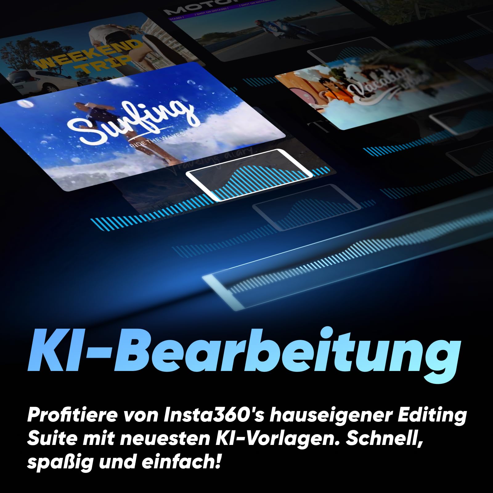 Insta360 X3 Starter-Bundle - wasserdichte 360° Action Kamera mit 1,27 cm (1/2 Zoll)-Sensor, 5,7 K 360°, 72 MP 360° Fotos, Stabilisierung, 5,8 cm (2,29 Zoll)-Touchscreen, Vibrationserkennung