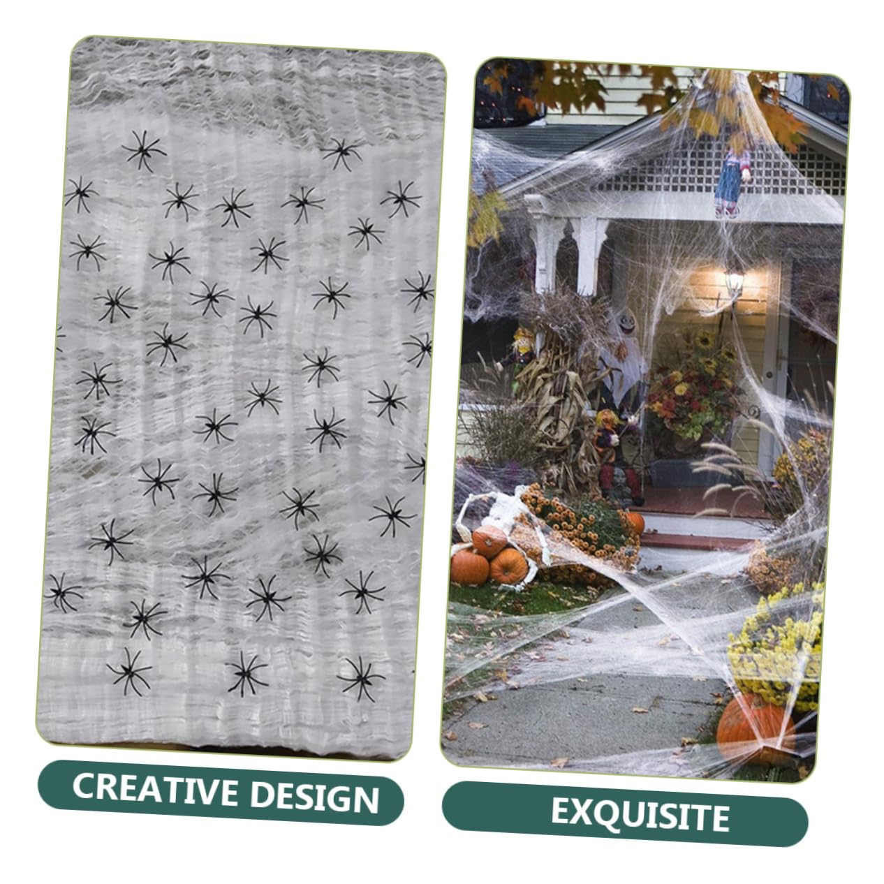 Set di Decorazioni per Halloween Ragnatele Finte E Ragni Finti per Feste E Case Stregate Puntelli per Soffitto E Finestra