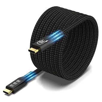 20Gbps USB C 3.2 Gen 2 Cable, Type C 4K@60Hz UHD Video 5A/240W PD3.1 Fast Charge Cord w/E-Marker Compatible with Thunderbolt 3/4 for iPhone MacBook Samsung Galaxy Dell Monitor USBC 3.2 20G 100W 5M