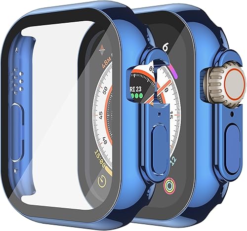Miniatura 15 de Misxi Paquete de 2 fundas rígidas de PC con protector de pantalla de vidrio templado compatible con Apple Watch Series 3 y 2, 42mm, funda protectora