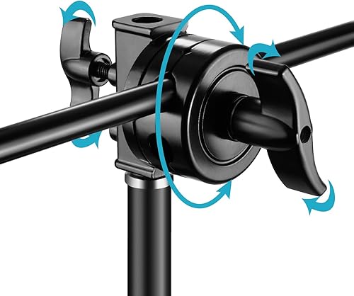 Miniatura 3 de NEEWER Cabezal de bola giratorio de alta carga multifunción de 2.5 in para soporte de luz, equipo de fotografía de brazo de jirafa con tubo de 12,