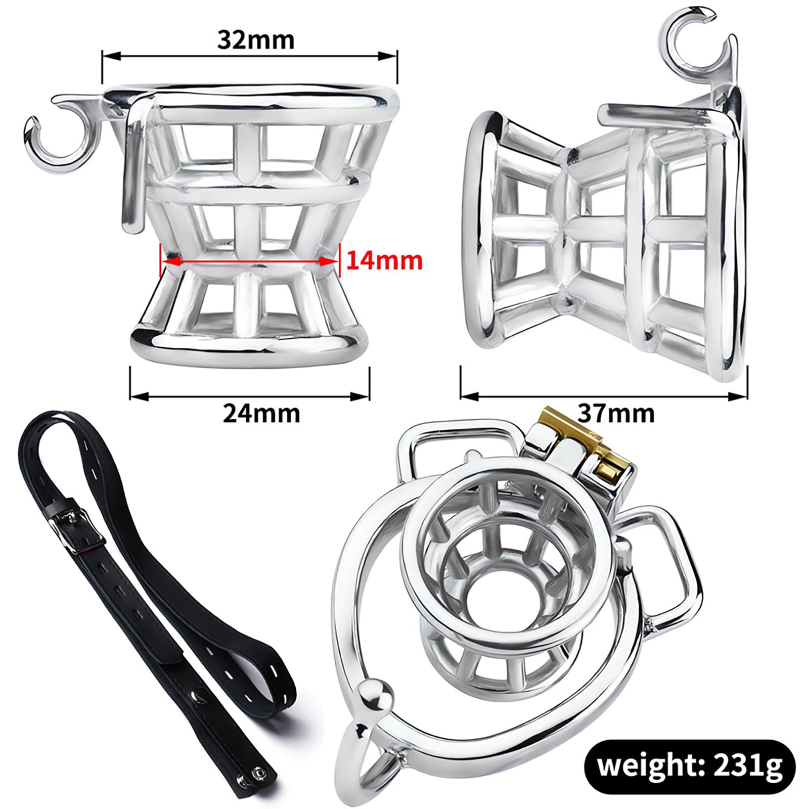 Metal Chastity Cage Jaula Castidad Para Hombre Male Bondage Pene Jaula Muebles Sexuales Para Sexo Pareja Jaula De Metal Para El Pene 200 (40mm)