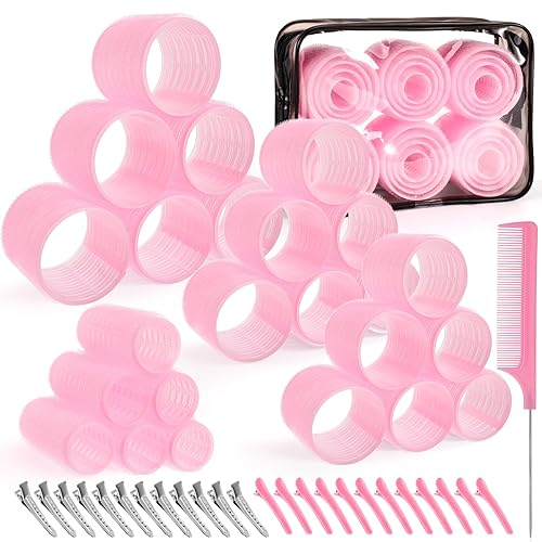 4 Sizes Self-Grip Hair Rollers Set for Long, Short Hair