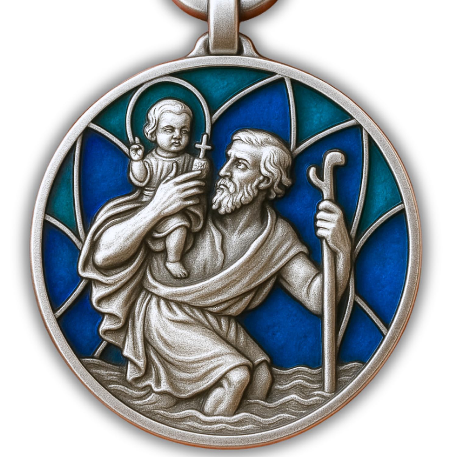 Święty Krzysztof Brelok do samochodu – Brelok z świętym Krzysztofem dla kierowców – Patron kierowców – Święty Krzysztof dla samochodu, Święty Ch, jeden rozmiar